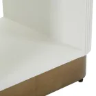 Nachttisch aus Holz mit Relieflinien verziert, mit Schublade und Ablage - Rachel Viadurini