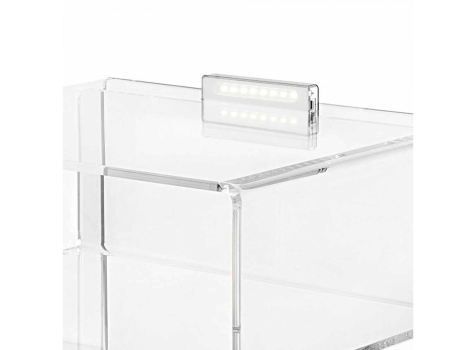 Transparenter Nachttisch mit LED-beleuchtbarem Touch-Licht Adelia Viadurini