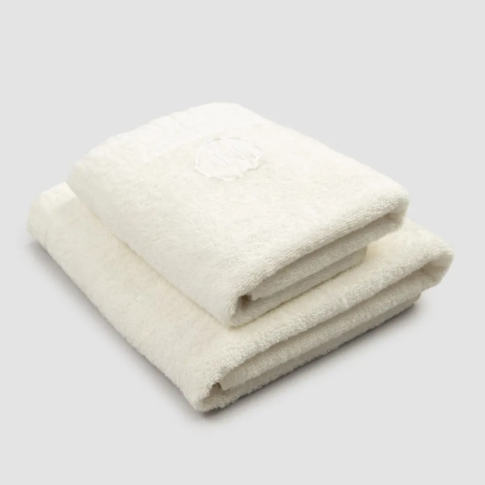 Komplettes Set aus Gesichtshandtuch und Gästehandtuch aus Frottee-Leinen-Mischung – Kelim Viadurini