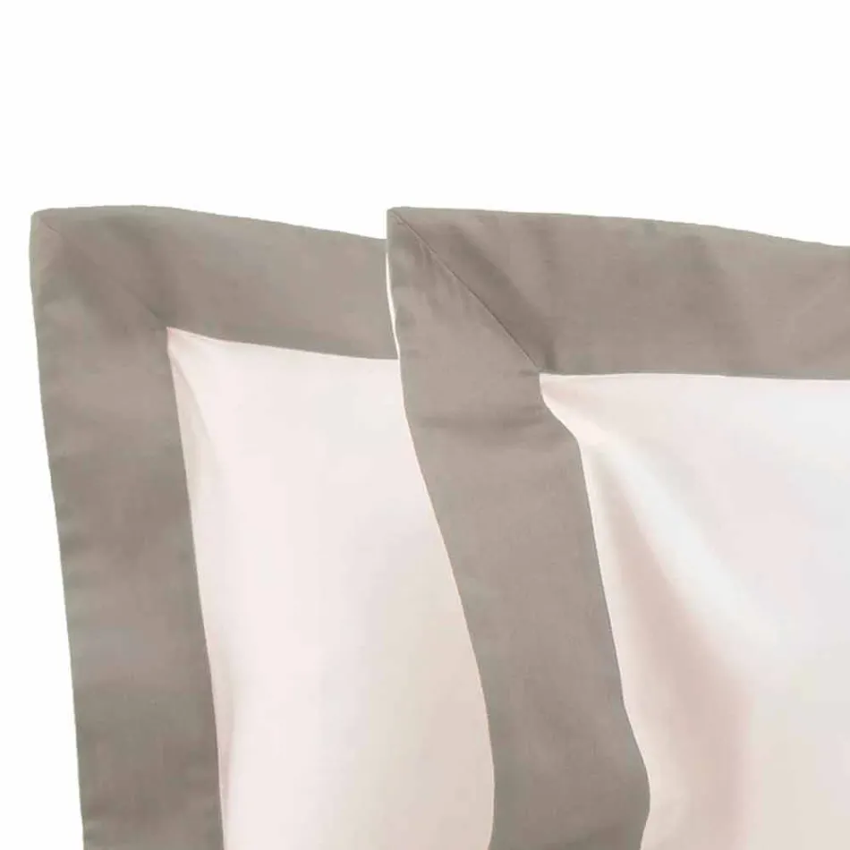 Satin Sheet Set für Doppelbett mit farbigen Kanten - Hyazinthe Viadurini