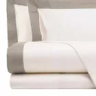 Satin Sheet Set für Doppelbett mit farbigen Kanten - Hyazinthe Viadurini