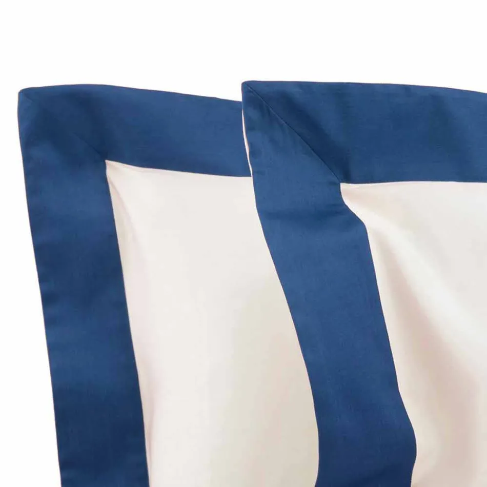 Satin Sheet Set für Doppelbett mit farbigen Kanten - Hyazinthe Viadurini