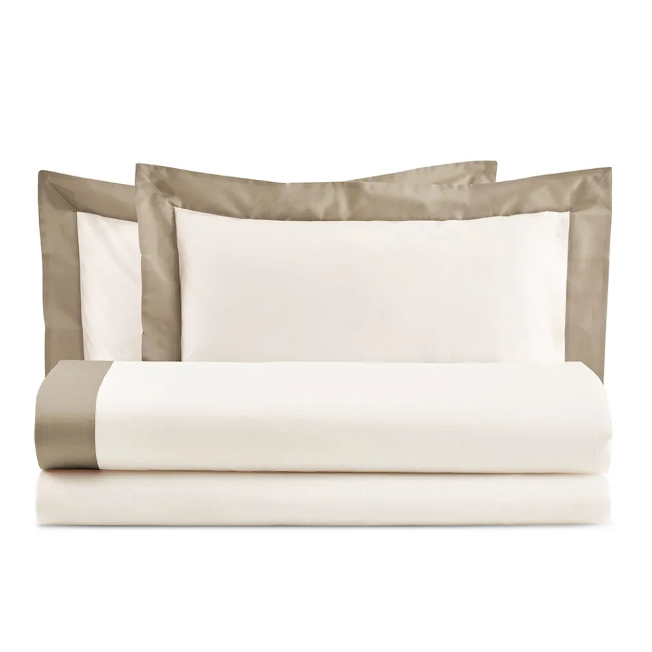 Komplettes Doppelbett aus 100 % Baumwolle und 10 % Baumwollsatin - Detail Viadurini