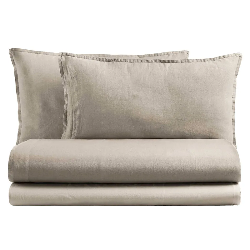 Doppelbett komplett aus reiner, stückgefärbter und schattierter Baumwolle - Delicacy Viadurini