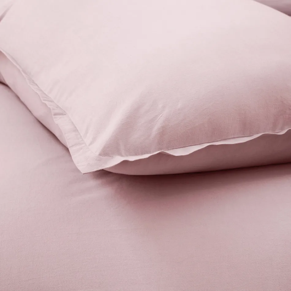 Doppelbett komplett aus reiner, stückgefärbter und schattierter Baumwolle - Delicacy Viadurini