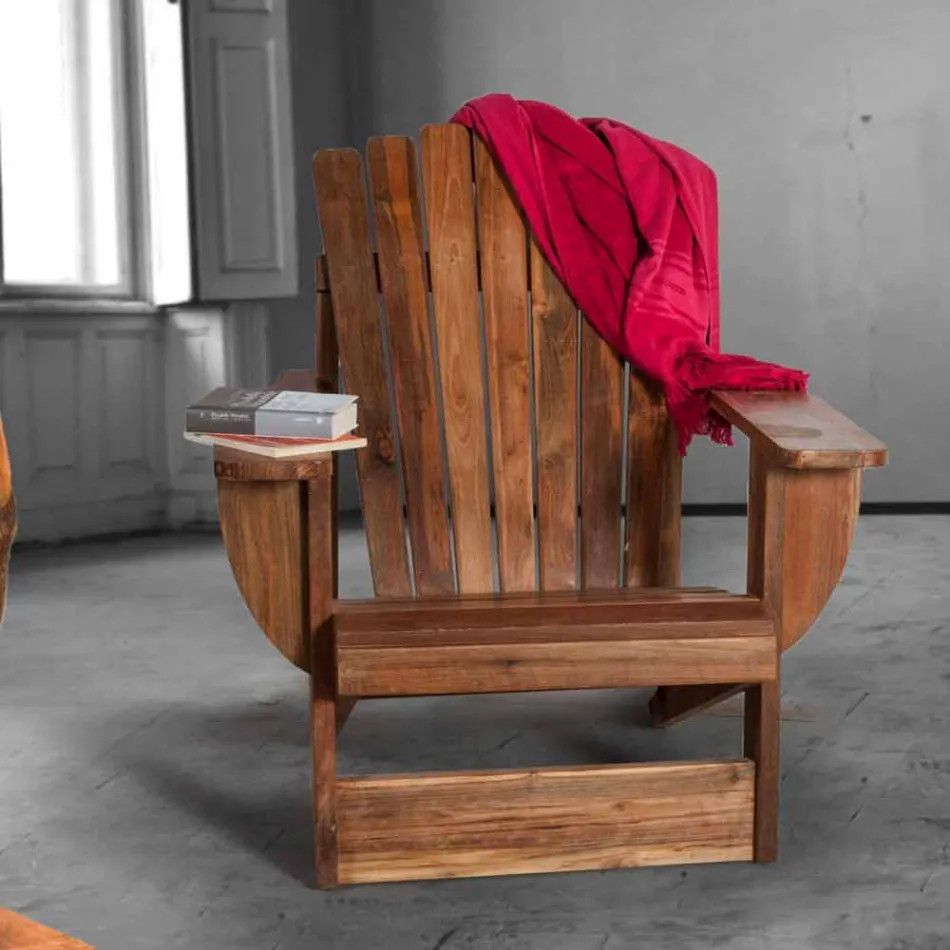 Zusammensetzung 2 Badezimmermöbel aus massivem Teakholz - Solferino Viadurini