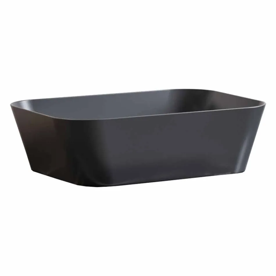 Zusammensetzung 3 Badezimmermöbel in Gres und Waschbecken in Vetrochina 3 Farben - Ramentina Viadurini