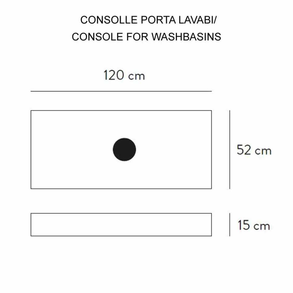 Zusammensetzung 3 Badezimmermöbel in Gres und Waschbecken in Vetrochina 3 Farben - Ramentina Viadurini