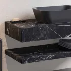 Zusammensetzung 3 Badezimmermöbel in Gres und Waschbecken in Vetrochina 3 Farben - Ramentina Viadurini