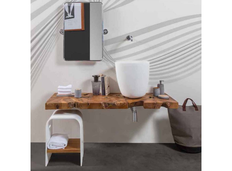 Composition 3 Hängende Badezimmermöbel mit Waschbecken aus weißem Harz - Dazzle