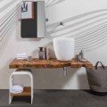 Composition 3 Hängende Badezimmermöbel mit Waschbecken aus weißem Harz - Dazzle