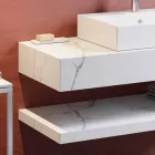 Zusammensetzung 3 Hängende Badezimmermöbel aus Feinsteinzeug 4 Ausführungen - Rambina Viadurini