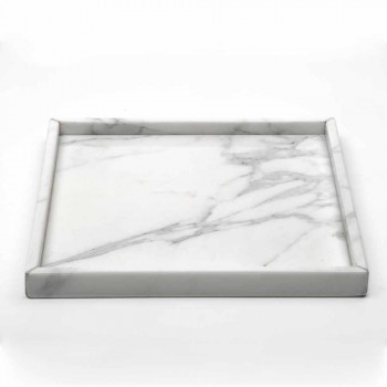 Zusammensetzung Badezimmerzubehör aus weißem Carrara-Marmor Made in Italy - Tuono