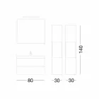 Abgehängte Badmöbelkomposition aus Eichenmelamin - Becky Viadurini