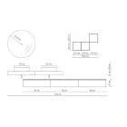 Badezimmerkomposition in Betonfarbe und Mattweiß mit Waschbecken, Spiegel und Sockel – Palom Viadurini