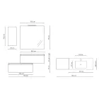 Badezimmerkomposition komplett mit Waschbecken, kratzfestem Sockel und Spiegel, hergestellt in Italien – Dream Viadurini