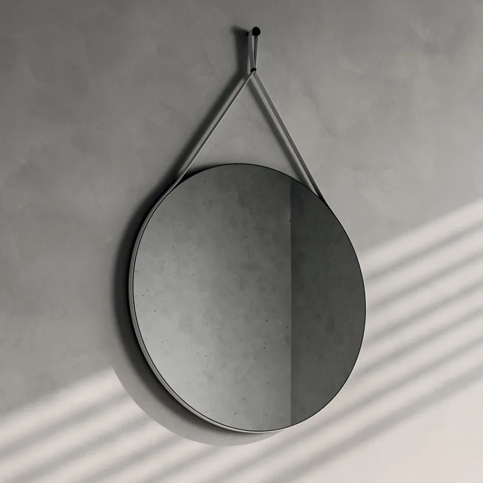 Badezimmer-Kombination inklusive Unterschrank mit Rollen, Waschbecken und Spiegel - Titan Viadurini