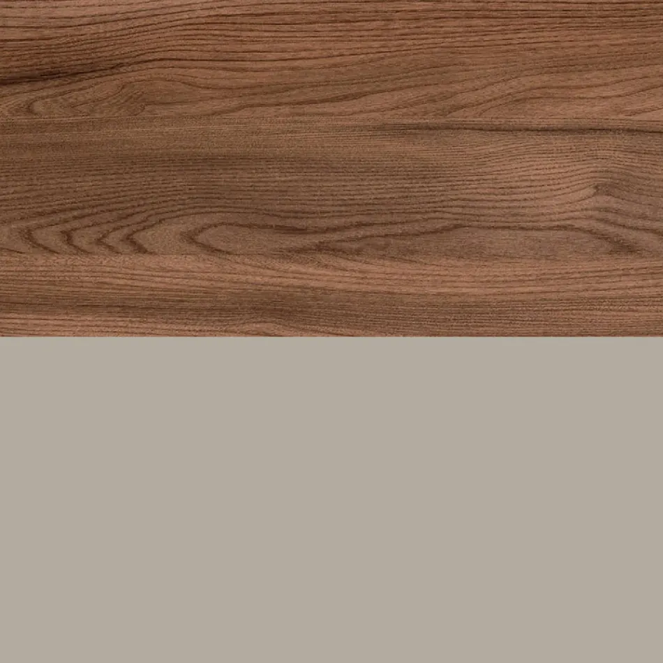 Badezimmer-Kombination mit 1 Schublade, 2 Eichenregalen, Waschbecken und Spiegel - Titan Viadurini