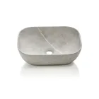 Badezimmer-Kombination mit 1 Schublade, 2 Eichenregalen, Waschbecken und Spiegel - Titan Viadurini