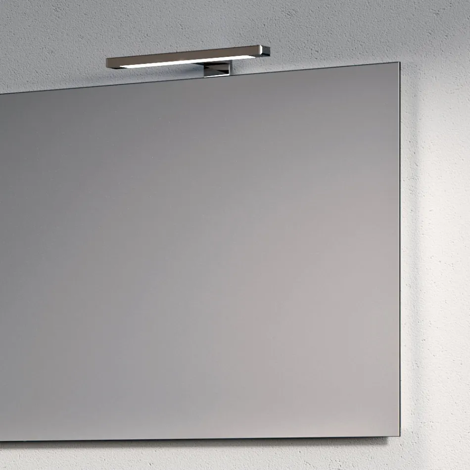 Badezimmer-Kombination mit 1 weißer Schublade, Spiegel und Marquina HPL-Regal - Velaria Viadurini