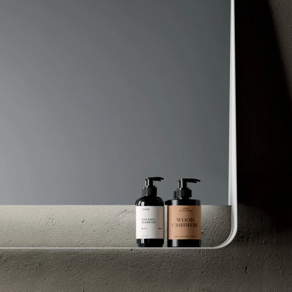 Badezimmer-Kombination mit 2 Schubladen und 2 offenen Fächern, Spiegel und Waschbecken – Magnolia Viadurini