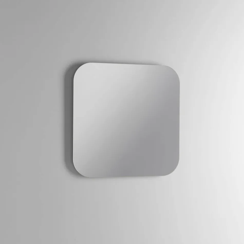 Badezimmerausstattung mit 2 Eichenschubladen, Keramikwaschbecken und Spiegel - Titan Viadurini