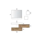 Badezimmer-Kombination mit 2 Schubladen, weißem Waschbecken, Spiegel und Wandschrank - Elios Viadurini