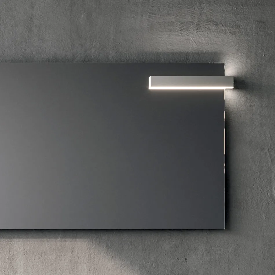 Badezimmer-Kombination mit 2 Schubladen, Calacatta-Keramikwaschbecken und Spiegel - Orione Viadurini