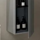 Badezimmer-Kombination mit 2 Schubladen, Wandschrank, Säule und Spiegel - Titan Viadurini