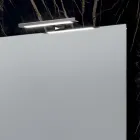 Badezimmer-Kombination mit 4 Schubladen, 2 Keramikwaschbecken und Spiegel - Titan Viadurini