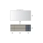 Badezimmer-Komposition mit 4 Schubladen, Waschbecken, Spiegel und offenen Regalen - Elios Viadurini