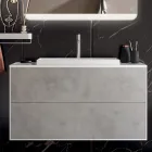 Badezimmerkomposition mit Sockel, Spiegel und Waschbecken aus Kunstharz, hergestellt in Italien – Kilos Viadurini