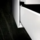 Badezimmerkomposition mit Sockel, Spiegel und Waschbecken aus Kunstharz, hergestellt in Italien – Kilos Viadurini