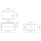 Badezimmerkomposition mit Sockel, Spiegel und Waschbecken aus Kunstharz, hergestellt in Italien – Kilos Viadurini