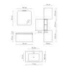 Badezimmerkomposition mit Waschbecken aus Kunstharz, hergestellt in Italien mit kratzfester Basis – Dream Viadurini