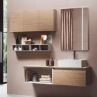 Badezimmerkomposition mit Spiegel mit integrierter Lampe, Waschbecken und Sockel – Dream Viadurini