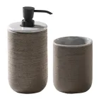 Graue Design-Badezimmer-Komposition mit emailliertem Zubehör - Georges Viadurini