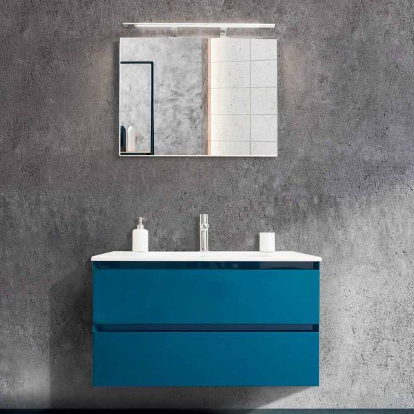 Badezimmerschrank 90 cm, modernes waschbecken und spiegel - becky