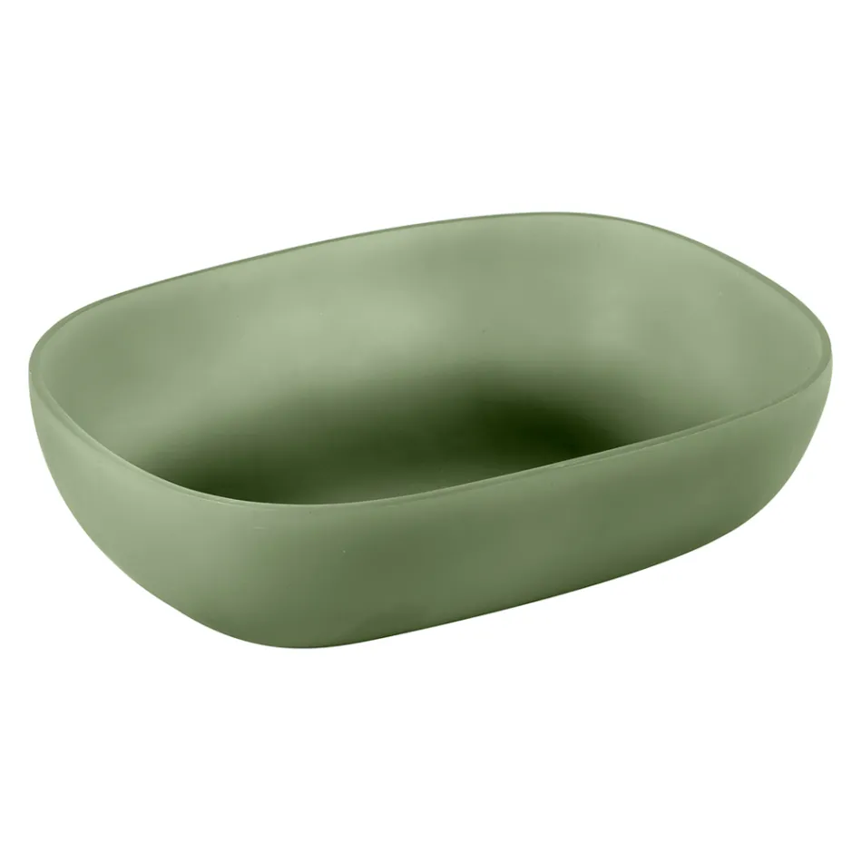 Grüne Badezimmerkomposition mit kratzfestem Schrank und Zubehör - Patryk Viadurini