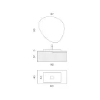 Salbeigrüne Badezimmerkomposition mit Waschbecken aus Kunstharz, hergestellt in Italien – Artemide Viadurini