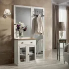 Eingangskomposition aus zweifarbigem weißem Wachs und Naturholzplatte – Fatuo Viadurini