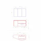 Moderne und hängende Badezimmerzusammensetzung Made in Italy Design - Callisi7 Viadurini