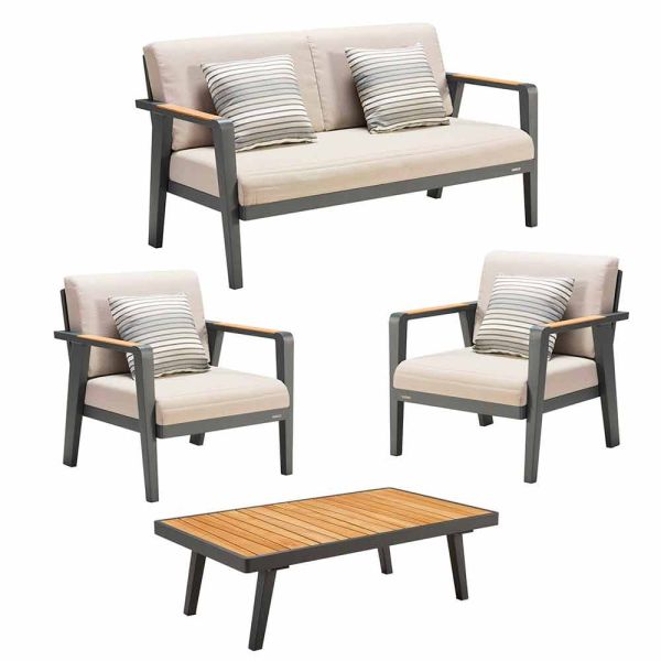 Garden composition 2-sitzer-sofa, 2 sessel und couchtisch - moira
