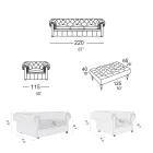 Wohnzimmerkomposition mit Sofa, Sessel und Bank Made in Italy - Spassoso Viadurini