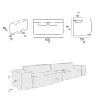 Zusammensetzung aus 1 Sofa, 1 Armlehne und 1 Halbinsel - Bizarre Viadurini