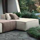 Zusammensetzung aus 1 Pouf mit Rückenlehne, 1 Pouf und 1 Halbinsel - Bizarre Viadurini