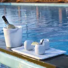 Zusammensetzung von 2 Gläsern aus weißem Carrara-Marmor Made in Italy - Dolla Viadurini