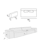 Zusammensetzung aus 2 Sofas mit Rückenlehne und 2 Armlehnen - Bizarre Viadurini