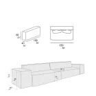 Zusammensetzung aus 2 Sofas mit Rückenlehne und 2 Armlehnen - Bizarre Viadurini