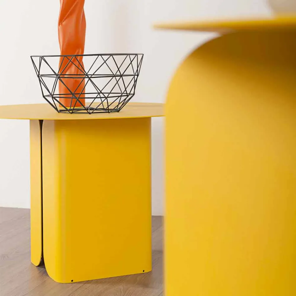 Zusammensetzung von 2 modernen Couchtischen aus Stahl Made in Italy - Pappel Viadurini